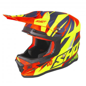Motocross SHOT Furious Ventury Neon Orange Deep Blue Kid