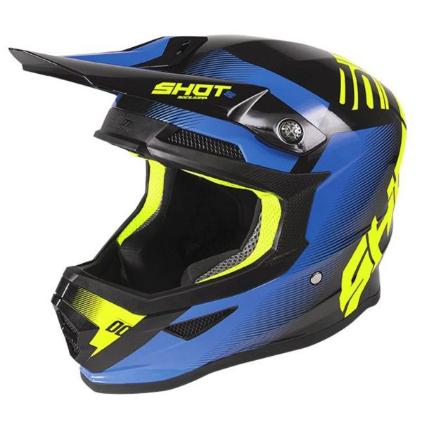 Motocross SHOT Furisous Trust Black Cyan Neon Yellow Matt