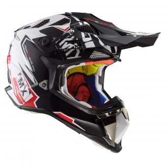 Motocross LS2 Subverter Emperor Black White Red MX470