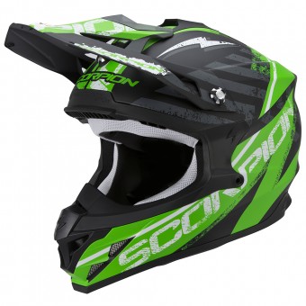 Casque Motocross Scorpion VX-15 Evo Air Gamma Matt Black Green Casque Motocross Scorpion VX-15 Evo Air Gamma Matt Black Green
