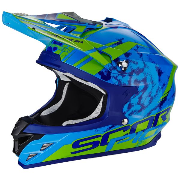 Motocross Scorpion VX-15 Evo Air Kistune Blue Green