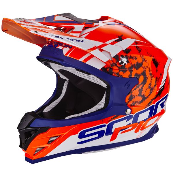 Motocross Scorpion VX-15 Evo Air Kistune Orange Blue White Motocross Scorpion VX-15 Evo Air Kistune Orange Blue White