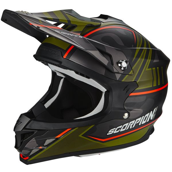 Motocross Scorpion VX-15 Evo Air Miramar Matt Black Green