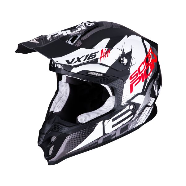 Motocross Scorpion VX-16 Air Albion Matt Black White