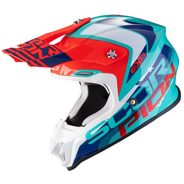 Motocross Scorpion VX-16 Air Nation Green Blue