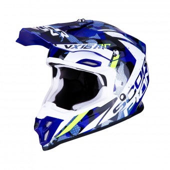 Motocross Scorpion VX-16 Air Waka Black White Blue