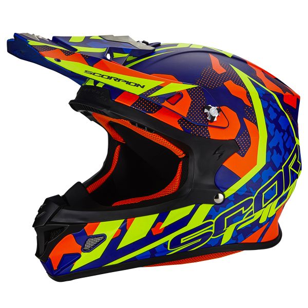 Motocross Scorpion VX-21 Air Furio Blue Red Neon Yellow