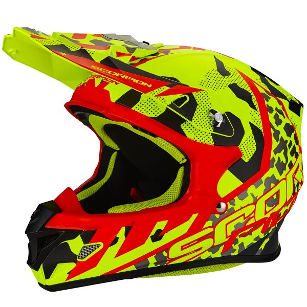 Motocross Scorpion VX-21 Air Furio Neon Yellow Black Red