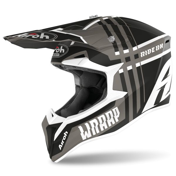 Motocross Airoh Wraap Broken Anthracite Matt