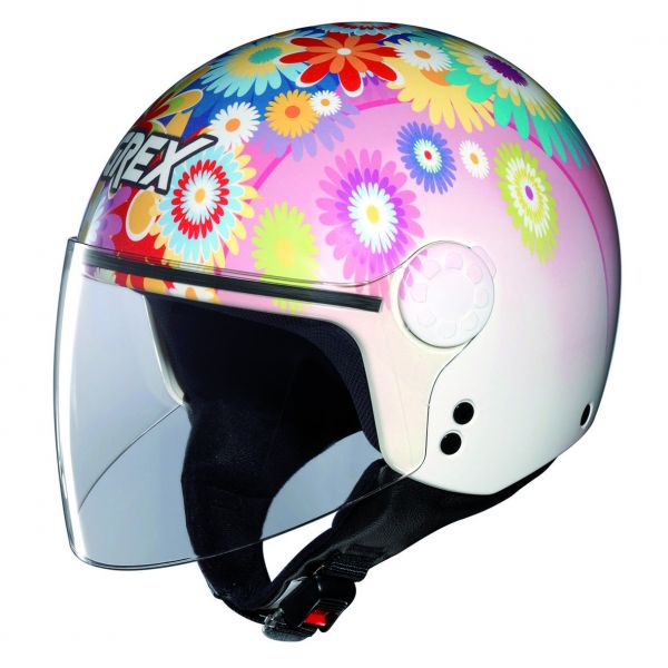 Motorcycle Helmet Grex DJ1 Visor Artwork Flower Pink 81