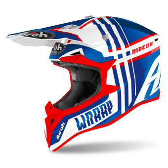 Casque Kids Airoh Wraap Broken Blue Red Kid Casque Kids Airoh Wraap Broken Blue Red Kid