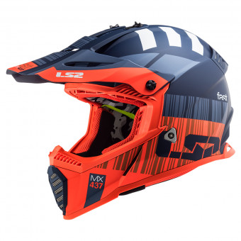Kids LS2 Fast Evo Mini Xcode Fluo Oranhe Blue MX437J