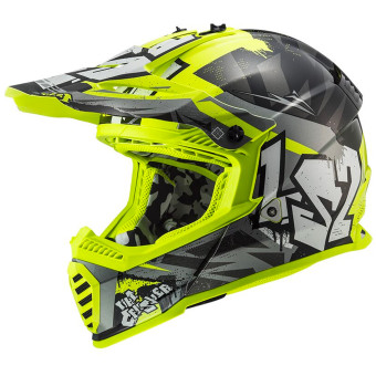 Casque Kids LS2 Fast II Mini Crusher Black Yellow MX437 Casque Kids LS2 Fast II Mini Crusher Black Yellow MX437