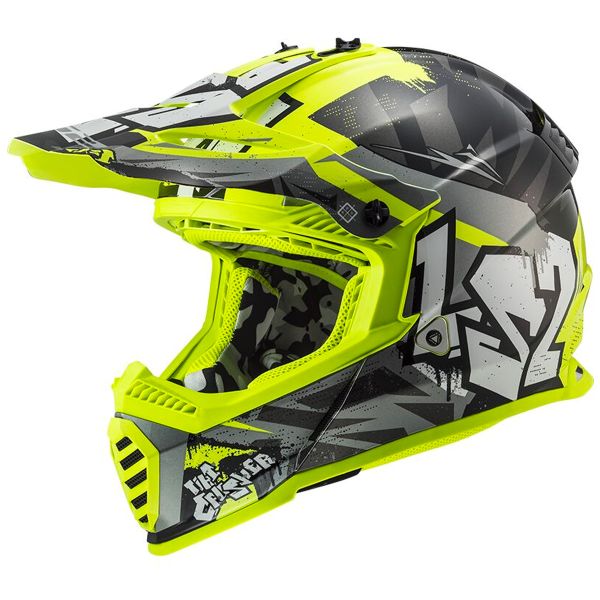 Kids LS2 Fast II Mini Crusher Black Yellow MX437 Kids LS2 Fast II Mini Crusher Black Yellow MX437