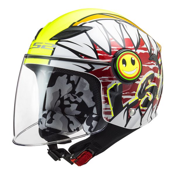 Kids LS2 Funny Crunch White H-V Yellow OF602