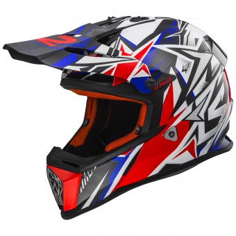 Kids LS2 Fast Mini Strong White Red Blue MX437J