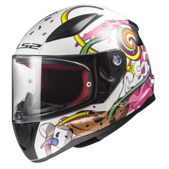 Kids LS2 Rapid Mini Crazy Pop White Pink FF353J