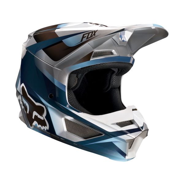 Kids FOX V1 Motif Blue Grey Kid Kids FOX V1 Motif Blue Grey Kid