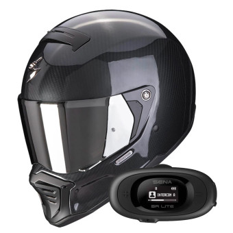 Full Face Scorpion EXO-HX1 Carbon SE Black + Kit bluetooth 5R Lite
