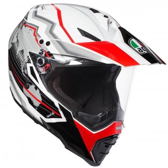 Casque Full Face AGV AX-8 Dual Evo Earth White Black Red Casque Full Face AGV AX-8 Dual Evo Earth White Black Red