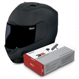 Casque Full Face ICON Alliance Dark + Sena 3S Bluetooth Kit Casque Full Face ICON Alliance Dark + Sena 3S Bluetooth Kit