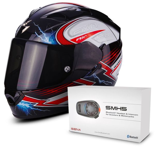 Full Face Scorpion EXO 1200 Air Fulgur Black White Red