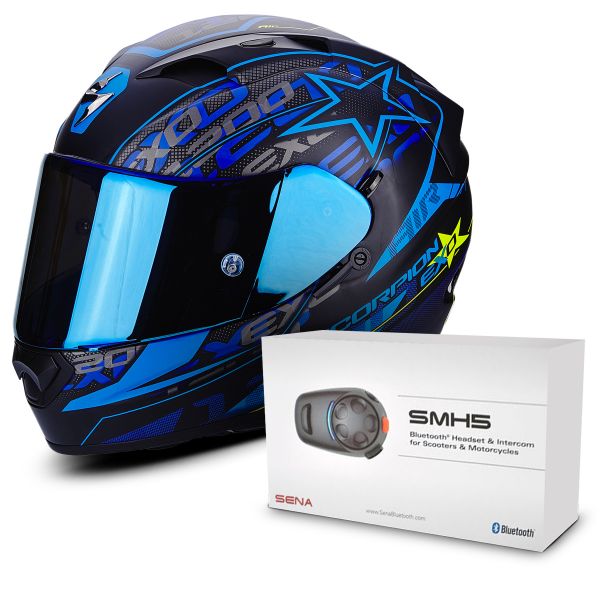 Full Face Scorpion EXO 1200 Air Solis Matt Black Blue