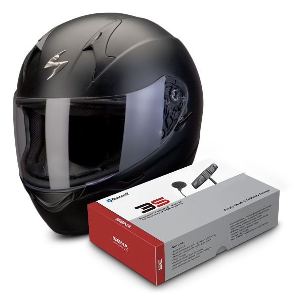 Full Face Scorpion EXO 410 Air Matt Black + Sena 3S Bluetooth Kit