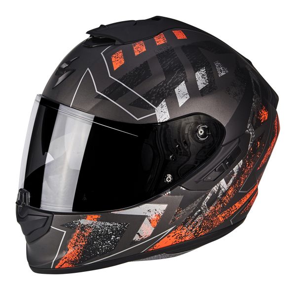 Full Face Scorpion Exo 1400 Air Picta Matt Silver Orange