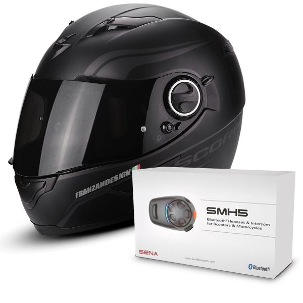 Full Face Scorpion Exo 490 Vsion Luz Matt Black Neon Silver