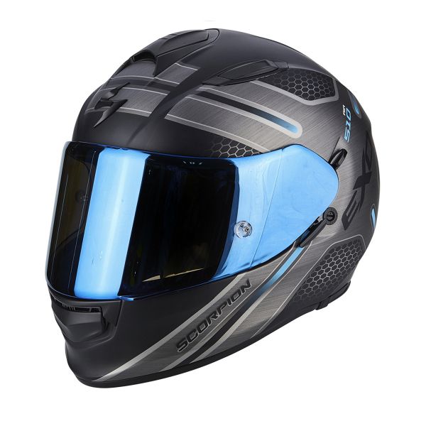 Full Face Scorpion Exo 510 Air Route Matt Black Blue