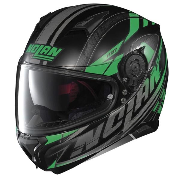Full Face Nolan N87 Fulmen N-Com Flat Black Green 53