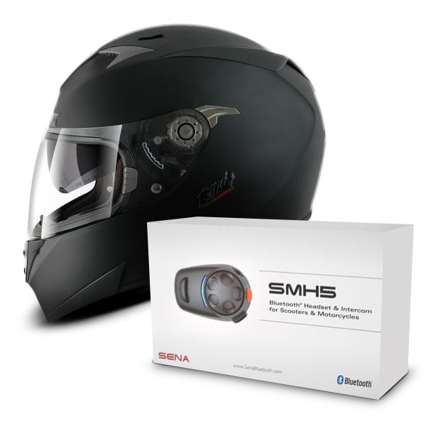 Full Face Shark S700 S Full Mat KMA Pinlock + Sena SMH5 Bluetooth Kit
