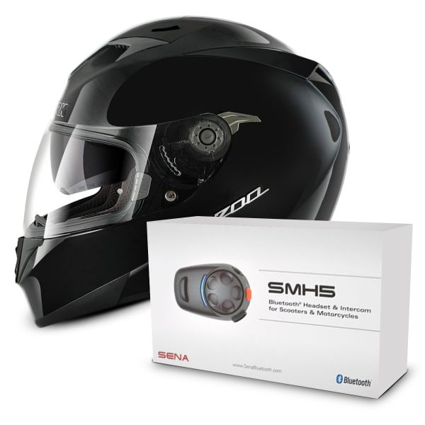 Full Face Shark S700 S Prime BLK Pinlock + Sena SMH5 Bluetooth Kit