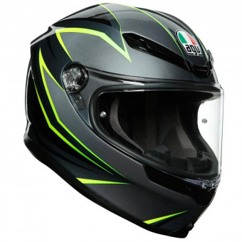Casque Full Face AGV K-6 Flash Grey Black Lime Casque Full Face AGV K-6 Flash Grey Black Lime