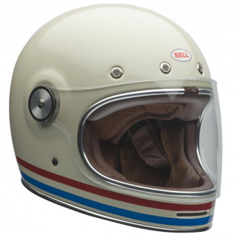 Full Face Bell Bullitt Dlx Stripes Pearl White