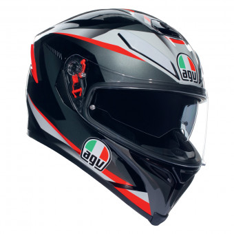 Full Face AGV K-5 S Top Multi Plasma Black Grey Red