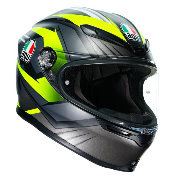 Full Face AGV K-6 Excite Matt Camo Yellow Fluo