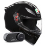 Casque Full Face AGV K1 S Mono Black + Kit Bluetooth Lokui K30