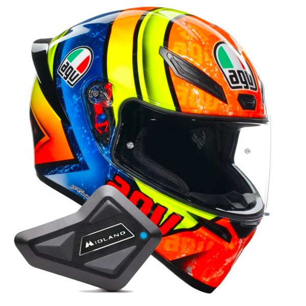Full Face AGV K1 S Multi Izan + Kit Bluetooth BT Mini