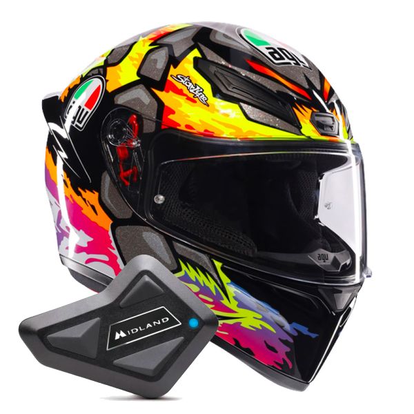Full Face AGV K1 S Replica Bezzecchi 2023 + Kit Bluetooth BT Mini Full Face AGV K1 S Replica Bezzecchi 2023 + Kit Bluetooth BT Mini