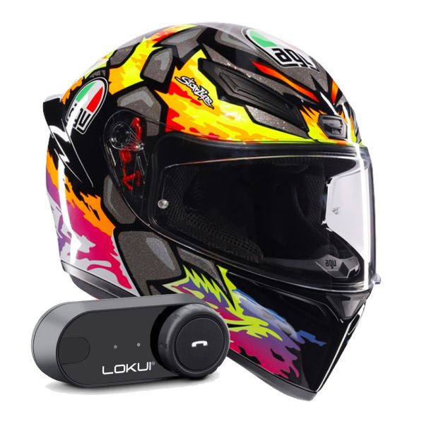Full Face AGV K1 S Replica Bezzecchi 2023 + Kit Bluetooth Lokui K30 Full Face AGV K1 S Replica Bezzecchi 2023 + Kit Bluetooth Lokui K30