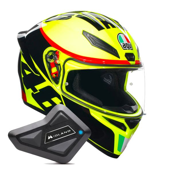 Full Face AGV K1 S Replica Grazie Vale + Kit Bluetooth BT Mini Full Face AGV K1 S Replica Grazie Vale + Kit Bluetooth BT Mini