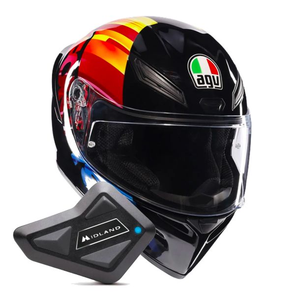 Full Face AGV K1 S Replica Pulse 46 + Kit Bluetooth BT Mini