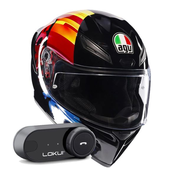 Full Face AGV K1 S Replica Pulse 46 + Kit Bluetooth Lokui K30