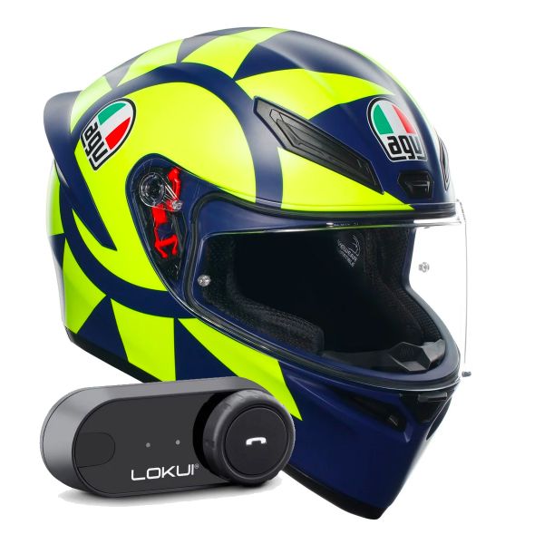 Full Face AGV K1 S Top Soleluna 2018 + Kit Bluetooth Lokui K30 Full Face AGV K1 S Top Soleluna 2018 + Kit Bluetooth Lokui K30