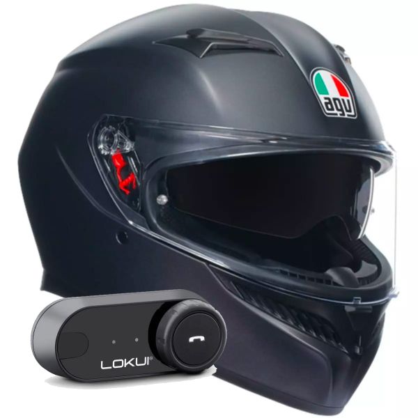 Full Face AGV K3 Mono Matt Black + Kit Bluetooth Lokui K30 Full Face AGV K3 Mono Matt Black + Kit Bluetooth Lokui K30