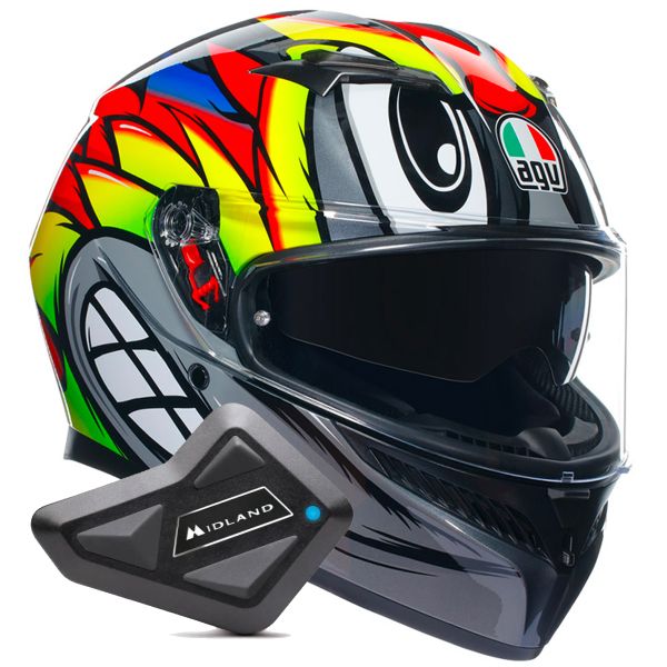 Pack Helmet + Intercom Systems : AGV K3 Multi Birdy 2.0 Grey