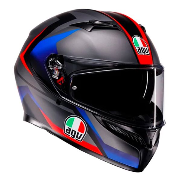 Full Face AGV K3 Striga Matt Black Blue Red