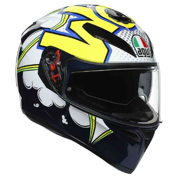 Full Face AGV K3 SV Bubble Blue White Yellow Fluo